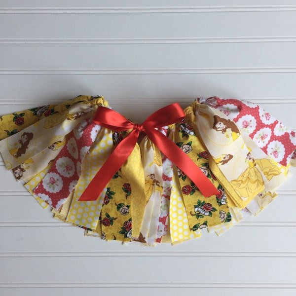 Belle Tutu Skirt - Little Girl Belle Skirt - Belle Fabric Tutu - Belle Birthday Skirt - Belle Birthday - Belle Costume - Belle Baby Girl -