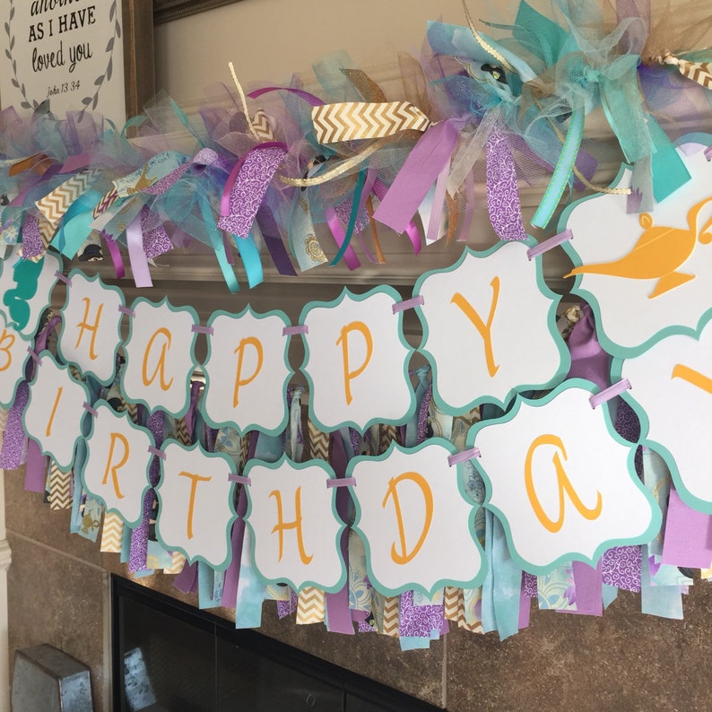 Jasmine Party Decorations Princess Jasmine Banner Disney Etsy