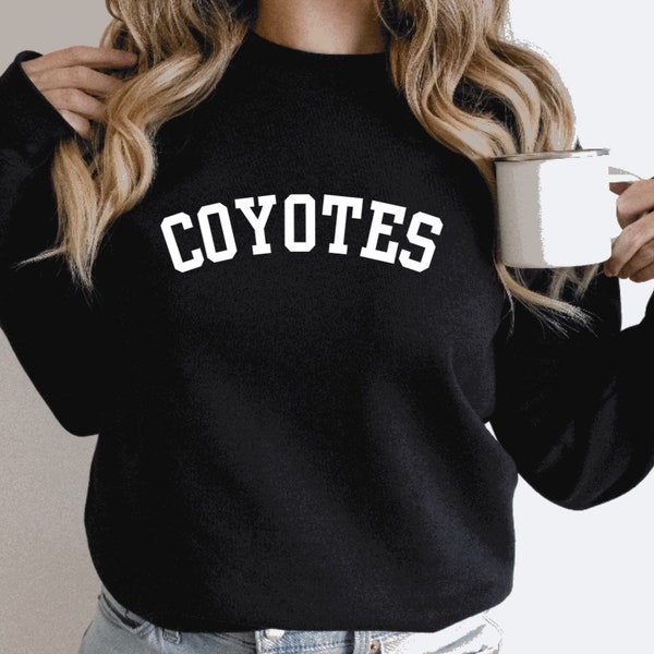 Coyotes Crewneck Adult and Child Sweatshirts- Adult and Kid Sweatshirts, Coyotes Spirit Wear, Unisex Sweatshirts, School Mascot Sweatshirt