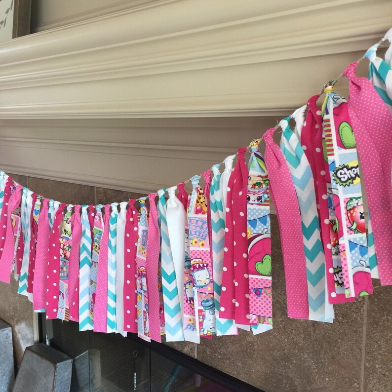 Shopkins Party Decorations Shopkins Birthday Garland -Ready To Ship Shopkins Birthday Banner Shopkins Photo Prop
