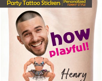 Tatuagens faciais temporárias personalizadas • Adesivos divertidos para festa de aniversário