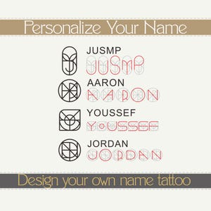 Custom Name logo Tattoo Name Logo design TikTok Name Logo Tattoo Name  Minimalist Logo Personalized Name Logo Geometric Logo gift for her