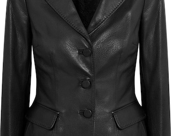 Womens Genuine Lambskin Leather Motorcycle Slim fit Designer Biker Jacket