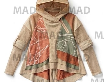The Seaside Edition: Hand-Woven Summer Hoodie with Sheer Net Sleeves