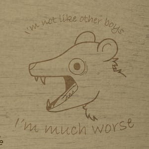 Screaming Possum, não sou como os outros meninos, sou muito pior (design SVG para Lasercuts)