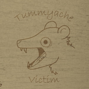 Gambá gritando, vítima de dor de barriga (design SVG para Lasercuts)