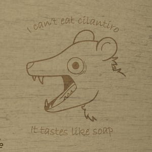 Gambá gritando, não consigo comer coentro, tem gosto de sabão (design SVG para Lasercuts)