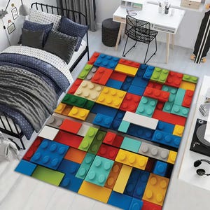 Colorful Building Blocks Rugs,Building Blocks Rug,Trendy Rugs, Children Rugs, Kids Room Decor Rug,Nursery Rug,