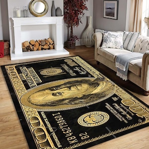 100 Dollar Bill Area Rug: Modern Money Rug Runner