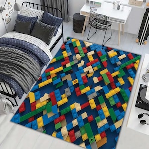 Colorful Building Blocks Rugs,Building Blocks Rug,Trendy Rugs, Children Rugs, Kids Room Decor Rug,Nursery Rug,