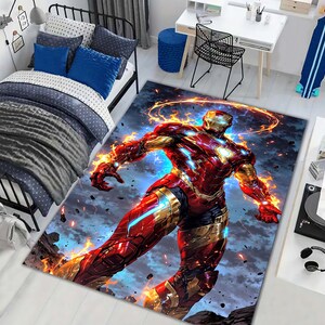 Spiderman Rug,Marvel Superheroes Rug,Game Room Rug,Super Hero Rug,Super Hero Logos,Hero Themed Kids Room Decor,Baby Room Rug Movie Rug,