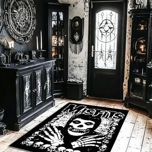 Satanic Pentagram Rug,Satanic Dark Skull Rug,Goatboi Rug, Satanic Decor, Horror Rug, Devil Rug,Devil Board Rug,Custom Rug,Bedroom Rug