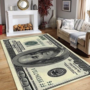 100 Dollar Bill Area Rug: Novelty Money Rug