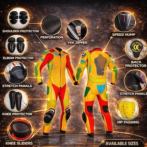 Suzuki GSX-R Motorcycle Racing Suit – Cowhide Leather, CE Armor image 4