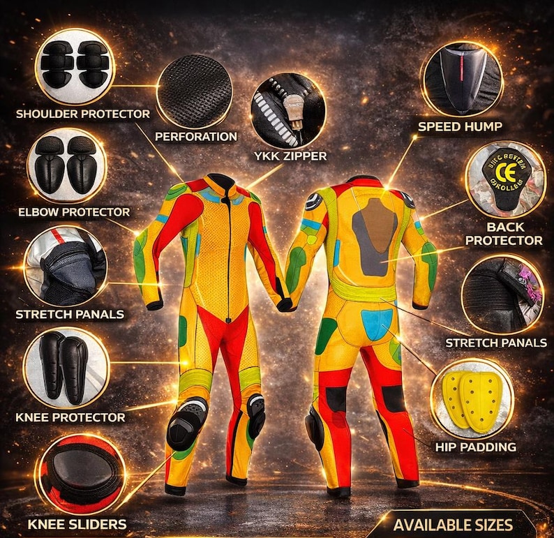 Suzuki GSX-R Motorcycle Racing Suit – Cowhide Leather, CE Armor image 4