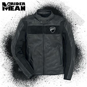Ducati Style Black Leather Motorcycle Jacket: CE Protection Biker Gear