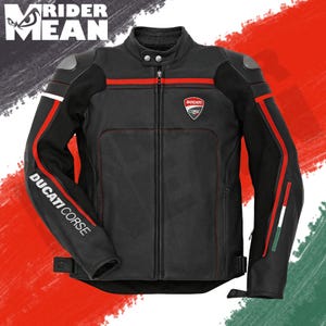 Ducati Corse Leather Motorcycle Jacket: CE Protection, Cowhide Riding Gear
