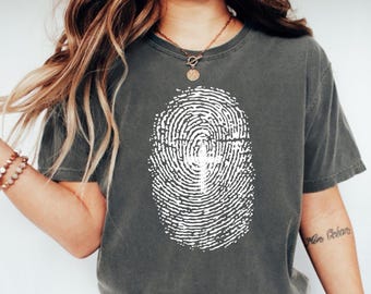 DNA Spiral Line Art T-shirt: CoGenetic Fingerprint Comfort Colors Science-T-shirt