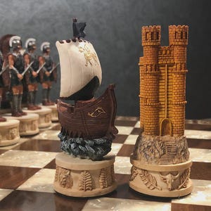 Chess Set X Large – Trojan & Sparta Chessmen with Rose Wooden Chess Board 17&quot; | Luxury Handmade Set | Gift for Dad | Christmas Gift