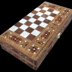 Personalized Handmade Backgammon Set – Solid Wood Game Board | Gift for Dad, Husband, Anniversary | Made in Turkey