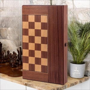 20-inch Gorgeous Backgammon Set Wood ART-  100% Handmade Game Board Checkers with Bag - Gift for Dad, Husband, Anniversary, Birthday