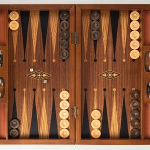 Handmade Rosewood Backgammon Set: Mosaic Inlay, Velvet Pouch