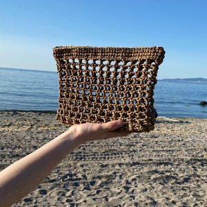 Knitting Bag, Mini Clutch Bag, Raffia Bag, Woven Beach Clutch, Handwoven Bag