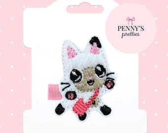 Panda Kitty Feltie Hair Clip - Dollhouse Cat Hair Clip - Paws Hair Clip - Hair Accessories - Toddler Hair Clip - Baby Hair Clip - Birthday