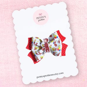 Curious Monkey Hair Bows - Pigtail Bows - Scalloped Hair Clips - Snap Clips - Piggies - Kids Hair Accessories - Toddler Hair Bow - Baby Bow