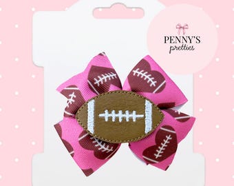 Football Feltie Hair Bow Clip - Sports Hair Bow - Sporty Hair Bow - Fall Hair Bow - Toddler Hair Clip - Kids Hair Accessories - Cheer