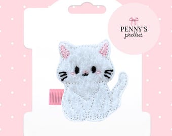 Cat Feltie Hair Clip - Kitty Hair Clip - Hair Accessories - Toddler Hair Clip - Baby Hair Clip - Cat Barrettes - Animal Hair Clip