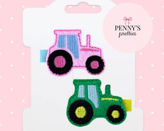 Tractor Farm Feltie Hair Clip - Barnyard Hair Clip - Hair Accessories - Toddler Hair Clip - Baby Hair Clip - Barrettes - Easter Hair Clip