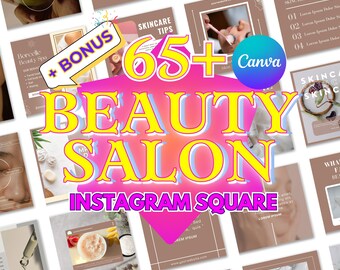 Beauty Salon Instagram Templates: Canva Editable Social Media Posts
