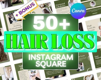 Haarausfall Instagram Vorlagen: Canva Editable, Professional Design