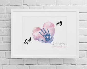 Mommy Handprint Craft – Mother’s Day Gift from Child – Printable Mommy Sign with Heart – DIY Handprint Art for Mom – Keepsake Gift for Mom