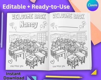 Welcome Back Coloring Page – Editable & Printable Classmate Gift – School Activity for Kids Returning After Illness or Injury - Kindergarten