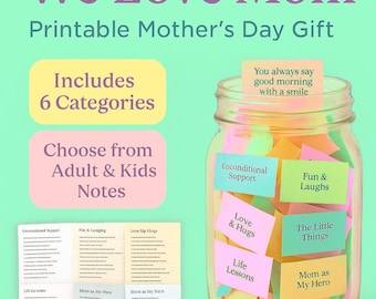 396 Reasons Why I Love You Mom | Printable Mother's Day Gift | Mom Gift | Birthday Gift for Mom Grandma | PDF Love Notes | Mothers Day Craft
