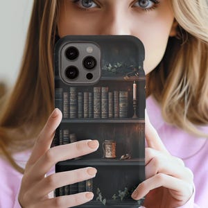 Aesthetic Bookshelf Phone Case, Artistic Bookshelf Phone Case, Phone Case For Book Lover, Bookish Phone Case For iPhone, Gift For Her
