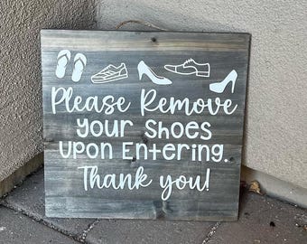 Remove Shoes Sign