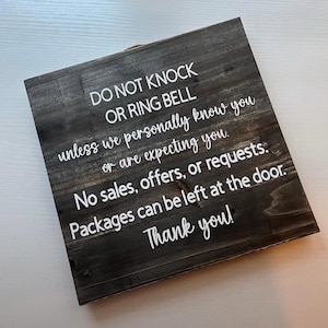 Do Not Knock Wood Sign
