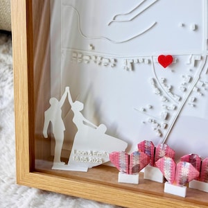 Ville 3D, adresse souhaitée en cadeau - cadeau d'anniversaire, de pendaison de crémaillère ou de mariage personnalisé pour toute occasion - anniversaire, fiançailles...