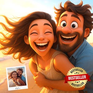 Pixar Style Portrait von Foto, Disney 3D Cartoon, Personalisierte Geschenke für Familie, Freunde & Paare, Geburtstagsgeschenk