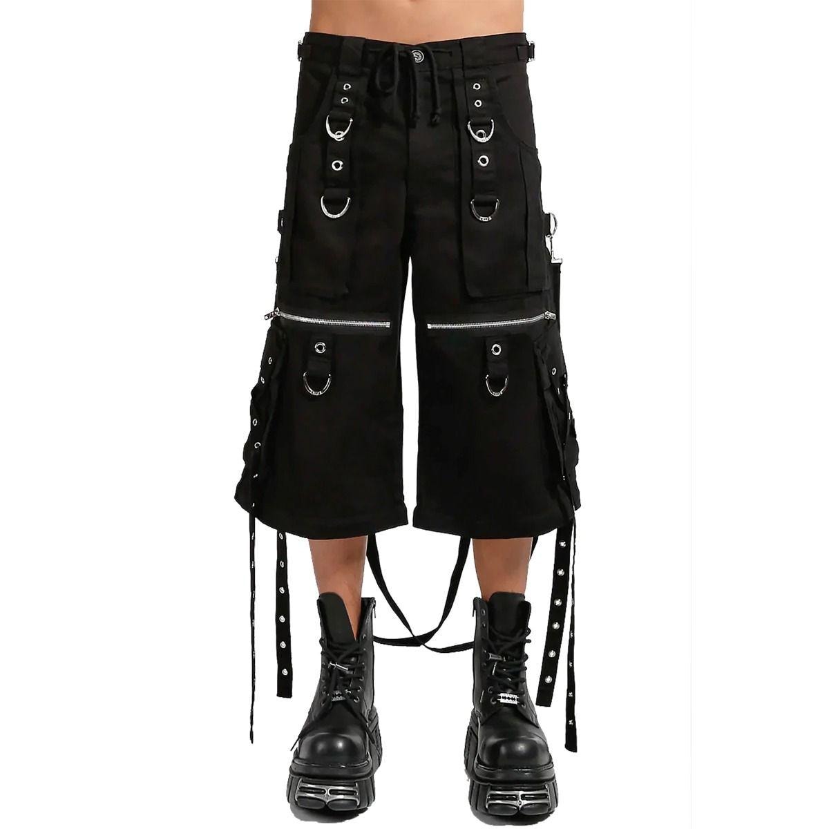 Edgy Gothic Black X Strap Zip off Pants – Adjustable