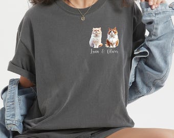 Maglietta personalizzata per gatti Comfort Colors, maglietta per mamma gatto, maglietta per papà gatto, maglietta personalizzata per gatti, maglietta per amanti dei gatti, regalo per amanti dei gatti, maglietta personalizzata per animali domestici