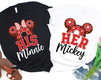 Maglietta di coppia Topolino e Minnie, Maglietta di lui e Minnie, Maglietta di lei e Topolino, Maglietta Disney, Maglietta di coppia Disney, Magliette della famiglia Disney, Maglietta Disney Love, Disney