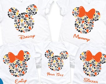 Maglietta personalizzata di Halloween Disney, Maglietta di Halloween Disney, Maglietta di Halloween per famiglie, Maglietta di Halloween di Topolino e Minnie, Maglietta personalizzata per famiglie Disney