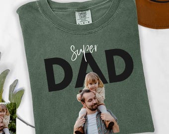 Comfort Colors® Maglietta personalizzata con foto per papà, Maglietta personalizzata per papà, Maglietta personalizzata per papà, Regalo per papà, Regalo per marito, Regalo per la festa del papà, Papà