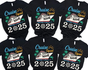 Maglietta personalizzata Cruise Squad 2025, Maglietta Cruise Squad, Maglietta con nome personalizzato per l'equipaggio di crociera, Magliette da crociera divertenti e abbinate, Magliette da crociera personalizzate per la famiglia