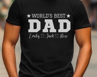 Maglietta per papà, maglietta personalizzata per papà con nomi per bambini, regalo per la festa del papà, maglietta personalizzata per papà, regalo per papà, regalo per marito, maglietta per il miglior papà, papà