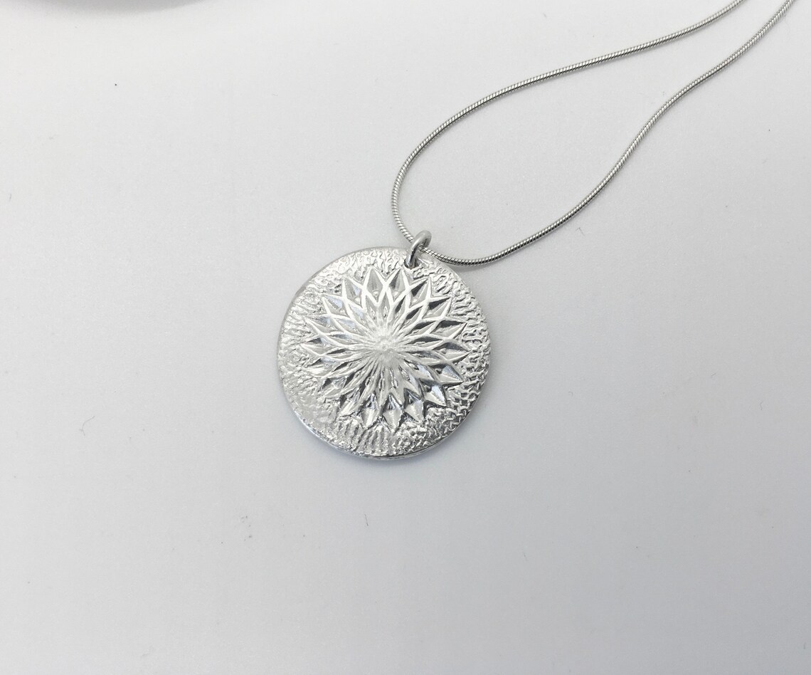 Mandala silver necklace Clearance